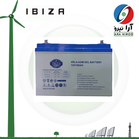 ibiza araniroo battery ایبیزا 450x450 - باتری 100 آمپر ساعت دیپ سایکل ژل برند IBIZA