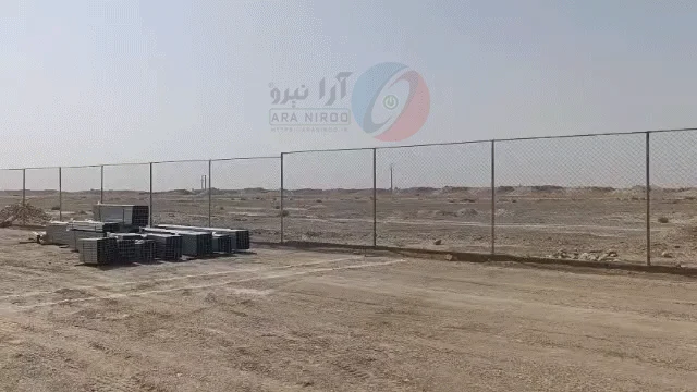 نمای متحرک اجرای نیروگاه خورشیدی ابرآهن کویر